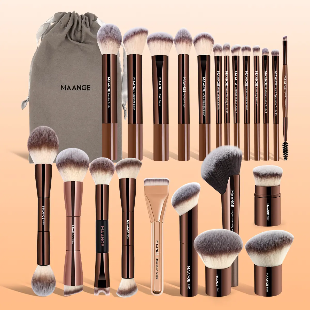 MAANGE Professional Makeup Brush Set with Soft Bristles, High-Quality Multi-Pack for Foundation, Eyeshadow, and Contouring, Beginner-Friendly Tools for Women