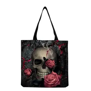 Gothic Skull Canvas Bag with Skulls