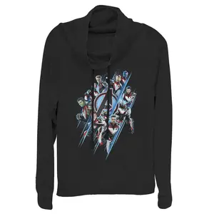 Juniors Womens Marvel Avengers: Endgame Quantum Ready Streak Cowl Neck Sweatshirt