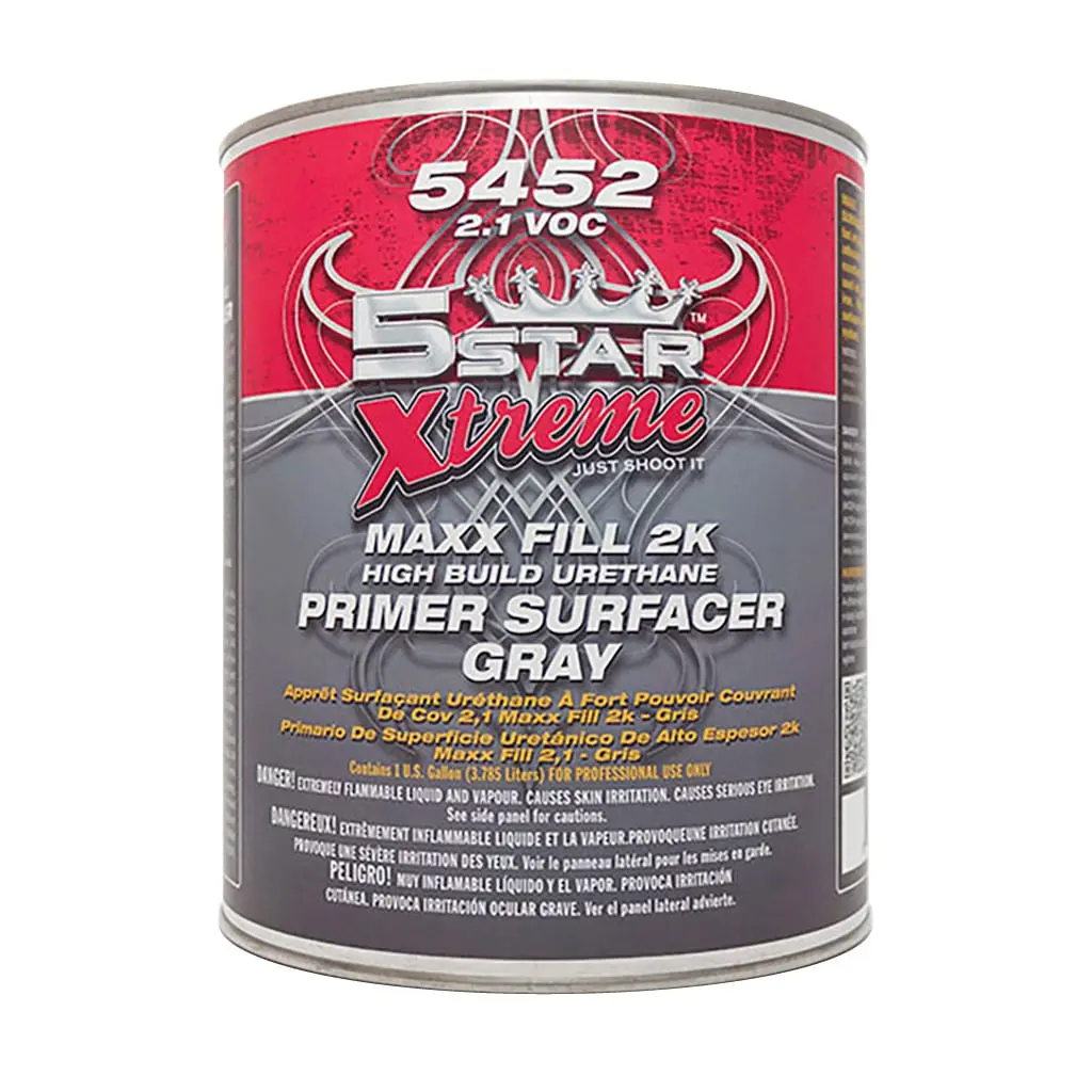5 Star Extreme 5ST-5452-4 1 qt. 5452 MAXX Fill 2K High Build Urethane Primer Surfacer - Gray