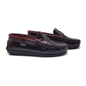 Atlanta Mocassin Marbleized Burgundy Penny Loafer