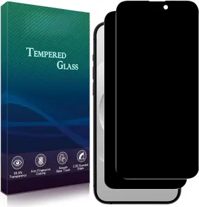2 Pack  Screen Protector Designed For  15 Pro Max/ 15 Plus 6.7-inch Anti-Spy Private Tempered Glass Film, 9H Hardness, Easy to Install, Bubble Free, Case Friendly