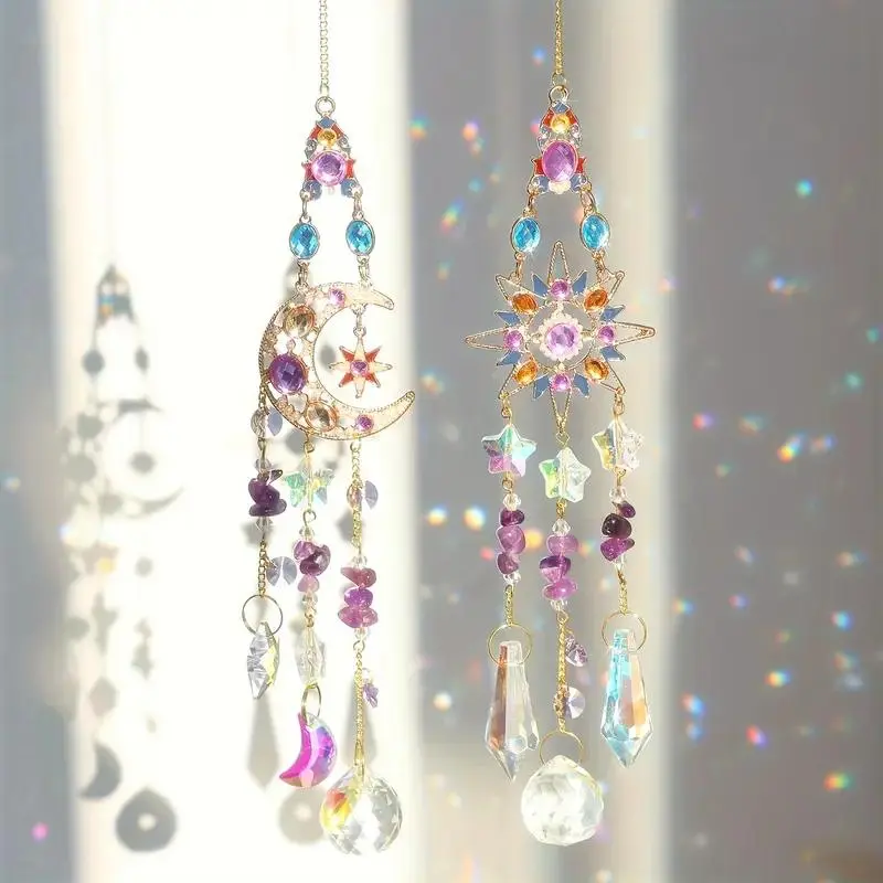 Sun Catcher Hanging Decor, 1 Count Colorful Reflective Decorative Hanging Ornament, Outdoor Indoor Decor, Outside Hanging, Hanging Decor for Home Garden & Patio, Perfect for Living Room & Car Decoration, Hangable