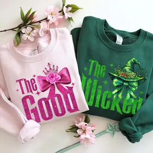 Coquette The Good and The Wicked Bestie Sweatshirt, Wicked Changed For Good Matching Shirt, Team Elphaba and Glinda Couple Tee