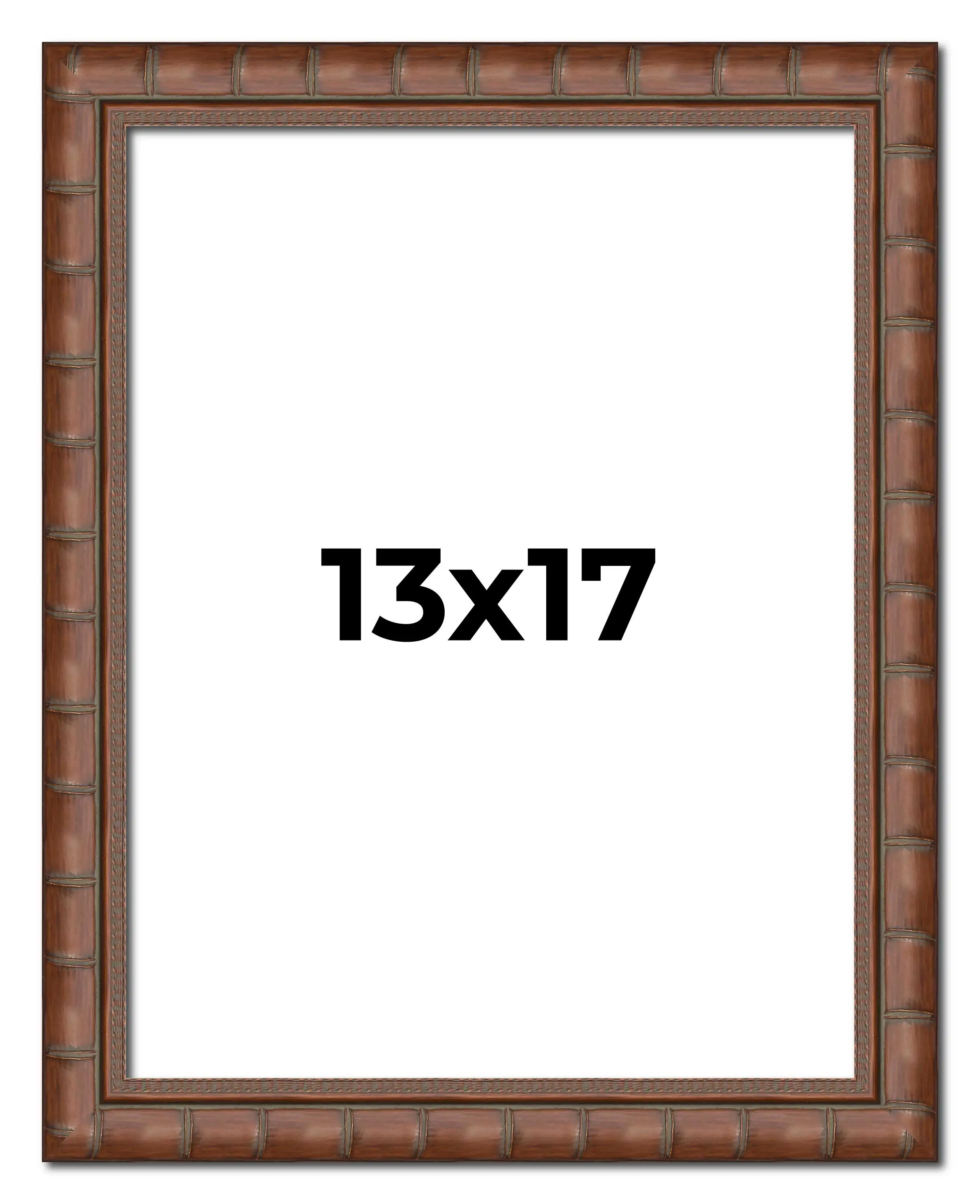 13x17 Brown Modern Bamboo Picture Frame - UV Acrylic, Foam Board Backing, Hanging Hardware