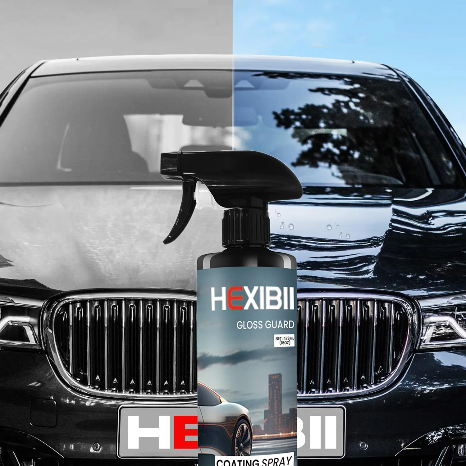 Hexibii Professional-Grade Superhydrophobic Plastic Spray Coating Agent Aerosol - Automotive-Motorcycle, Boat Paint Care Sealant, Quick-Easy Application, High Gloss Finish, Water Beading, Reduces Cleaning & Waxing Needs, Boats