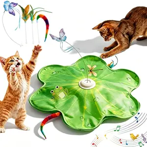 Oxford Fabric Cat Electric Hunting Hood Toy, Multi-Functional Sound Feather Stimulation, Pet Self-Amusement Game Disk