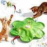 Electric Cat Toy Disk, Interactive Feather & Butterfly Attachment, Multi-Functional Sound Stimulation, Pet Self-Play, Automatic