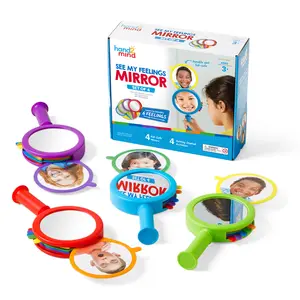 hand2mind See My Feelings Mirror, Play Therapy Toys, Mindfulness for Kids, Emotional Regulation for Kids, Social Emotional Learning Activities, Calm Down Corner Supplies, Calming Corner (Set of 4)
