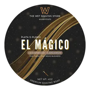 The Wet Shaving Store El Magico Essentials Premium Shaving Soap with Glycerin for Gentle Smooth Cleansing 4oz