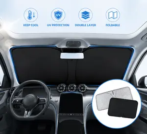 Custom Fit Windshield Sun Shade for Cars, Double-Layer Heat Insulation Sunshade, UV Blocker Keeps Interior Cool, Foldable Car Front Window CoverCar Cooling Accessories Summer Car Essentials #CarSunShade #WindshieldSunShade #CarAccessories#CarProtection