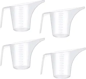 4 Pcs Plastic Funnel Pitcher,Measuring Cup with Long Spout,Large Capacity Easy Pour Cup,Perfect for Bakeware Mold,Oils,Watering Plants(32 Ounces/1000ml) kitchenware - Home Improvement.