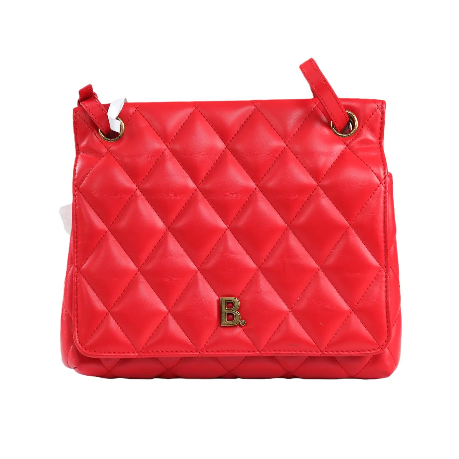 Pre-owned Balenciaga Lambskin Shoulder Bags Touch B. Quilted Medium Shoulder Bag in Red Stylish & Functional for Everyday Use