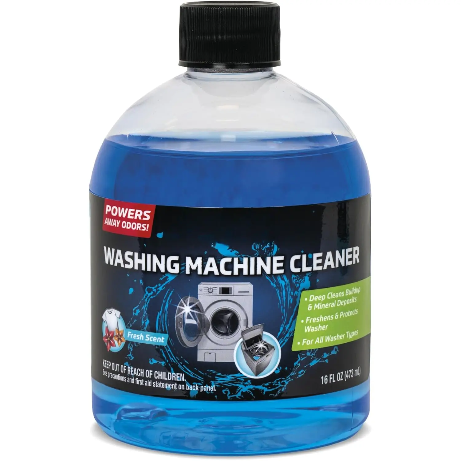 Washing Machine Cleaner - 4 Uses Per Bottle. Removes Hardwater Stains & Odor-Causing Buildup Inside Drum, Washer Cleaner for All Front & Top Load Washers & High Efficiency Machines