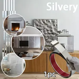 Mirror Metal Strip Decorative Band,Background Wall Metal Trim,Peel Off And Stick The Wall Decorative Strips to Create a Decorative Frame, Suitable for Ceiling Decoration And TV Background Framing