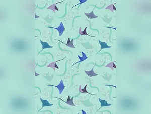 Moontide | Rays on eau de nil with silver metallic bubbles by Lewis & Irene | A624.1