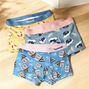 Set of 3 Packs Men's Boxer Briefs Cartoon Shushi, Blue Elephant, Yellow Duck, Funny Valentines Day Gift Boyfriend, Men's Underwear, Gift For Husband