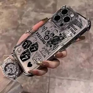 Poker and Billiards TPU Casing for iphone 17Air 16 15 14 13 12 11 X XS PRO PLUS MAX Four Corners Anti-Fall Transparent Soft Silicone Gift Shockproof Protection Anti-Drop Protective Protector Phone Cases Shell Cover