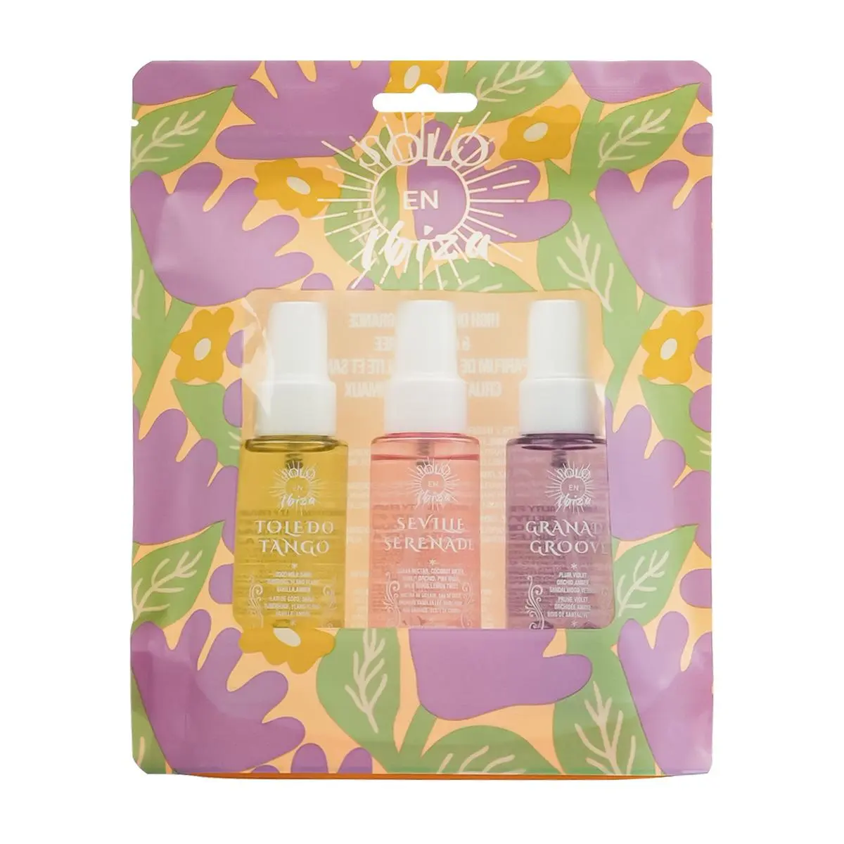 SOLO EN IBIZA Spanish Collection Vegan Cruelty-Free Liquid Perfume Sets - 3 Scent Layering Travel Size Set, 3x1oz (30ml) Bottles for Adults, Granada Groovenotes, Everyday Wear