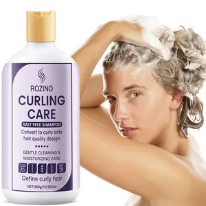 ROZINO Curling Care Shampoo - Acid-Free 300g Formula for Gentle Cleaning & Moisturizing with Fragrance for Smooth Silky Curls Salt Free Shampoo