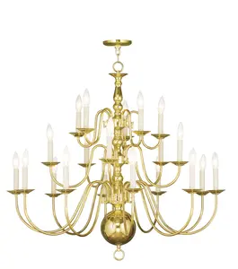 20 Light Polished Brass Chandelier with Steel base material