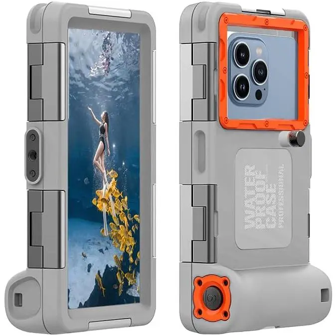 TRAIL RECKONING 2026 Professional Shockproof Underwater Smartphone Protective Cover, 50ft/15m Handheld Sporty Swimming Accessory for Scuba Snorkeling, Compatible with iPhone 17/16/15/14/13/12 Pro Max & Galaxy S25/S24/S23, Gray Water Sports Devices Casing - TRAIL RECKONING 2026 Professional Shockproof Underwater Smartphone Protective Cover, 50ft/15m Handheld Sporty Swimming Accessory for Scuba Snorkeling, Compatible with iPhone 17/16/15/14/13/12 Pro Max & Galaxy S25/S24/S23, Gray Water Sports Devices Casing -