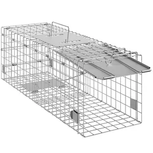 Animal Cage Trap Humane Cat Rodent Control Folding with Handle for Rabbits Stray Cats Squirrels Raccoons Groundhog