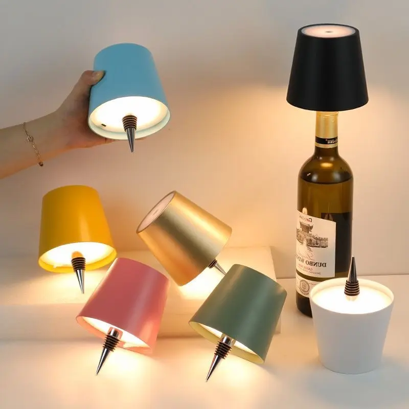 Charging LED Desk Lamp, Creative Bottle Decor Atmosphere Light, Home Decor Light, Insert Table Bar Restaurant Decoration, Dimmable Touch Control, 2w, Decorative Lamps