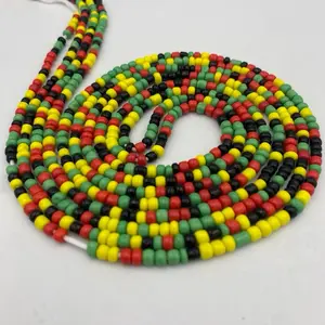 Rasta Multi-Colored TikTok Waist Beads – African Waist Beads – Tie-On (50”) – Plus Size Friendly – Add to Cart, Buy Now – Price Per Item
