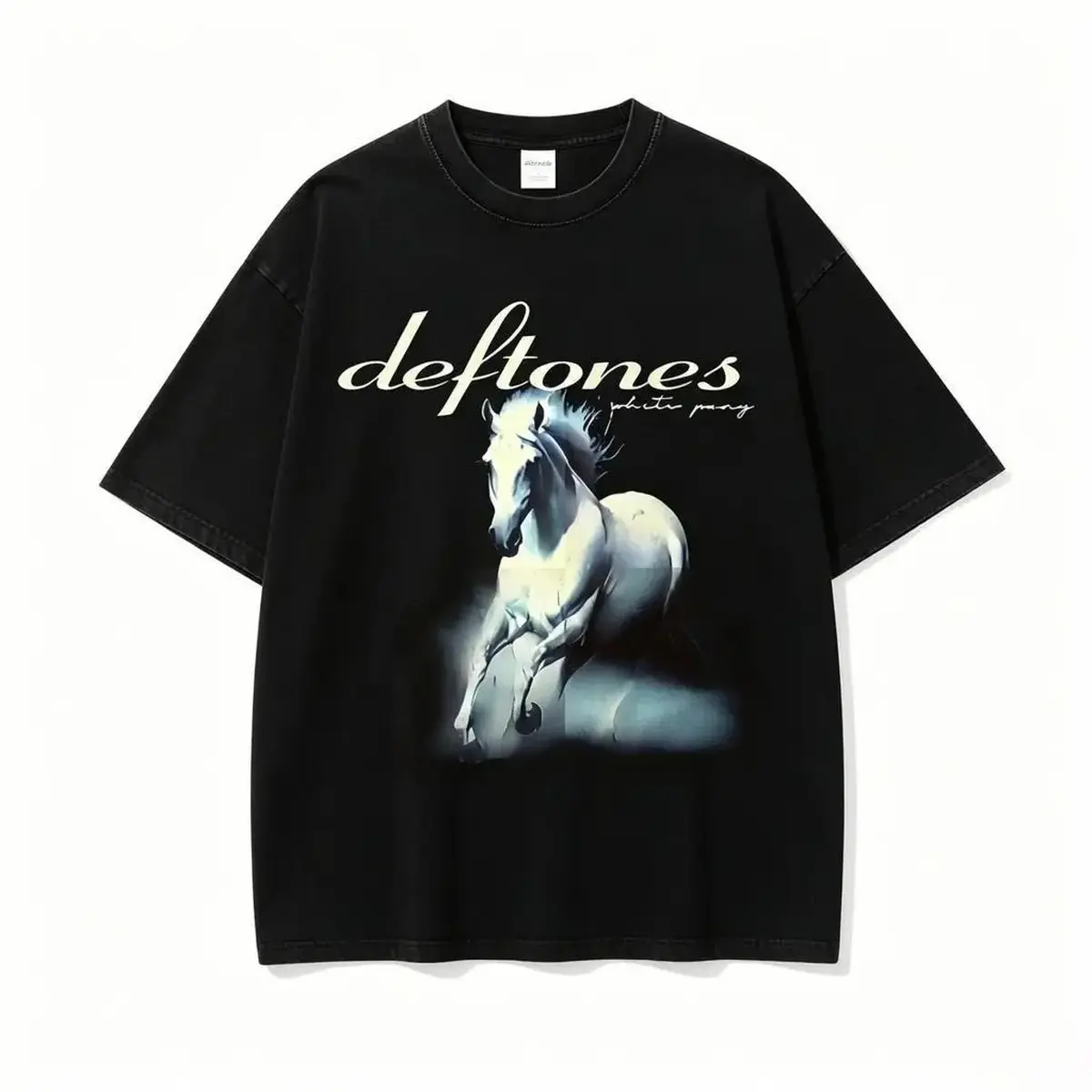 Essential Clean Fit Tee 2026 Oversized Graphic Tee Unisex Retro Limited Vintage Deftones Tour T-Shirt, Rock Band WHITE PONY Oversized Tee, 90s Grunge Gothic Punk Y2K Rock Merch Unisex Boxy Fit Heavyweight Tee