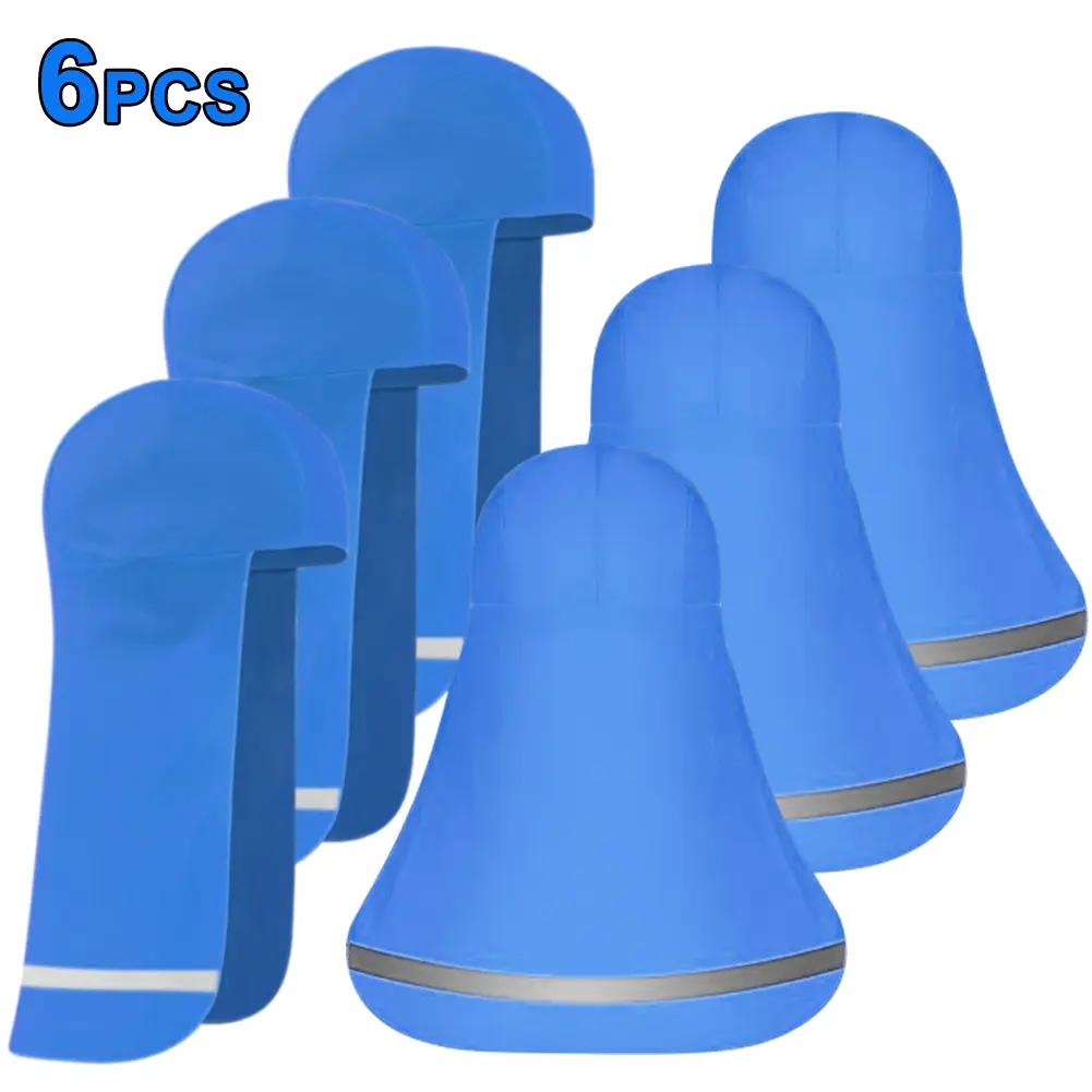 6 Pack Hard Hat Neck Shade with Reflective Strip - Cooling Sun Skull Cap & Quick Dry Neck Protector for Outdoor Work, Fishing, Riding Safety Gear Construction Accessories