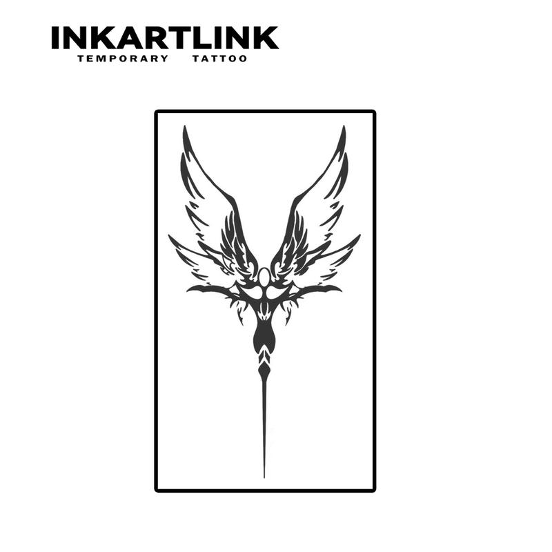 INKARTLINK Tattoo Tech, 2 Sheets Large Semi Permanent Tattoo, Adult Art Design Temporary Tattoos, Lasts 1-2 Weeks, Waterproof, Realistic Look, No Adhesive, No Reflection (Angel 3)