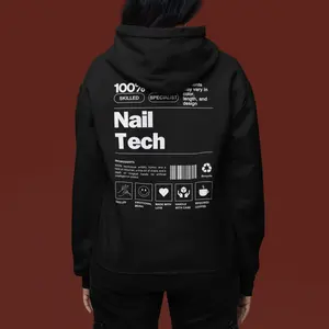 Trendy Nails Tech Hoodie, Barcode Nail Tech Hoodie, Nail Technician Hoodie, Unique Nails Artist Hoodies, Nail Barcode Graphic Hoodies