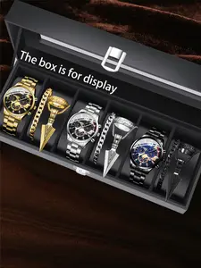 Men's Stainless Steel Quartz Set, Business Style, Perfect Gift for Him, Birthday New Year Christmas, Business Fashion Watches, 12-Piece Collection