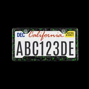 Forged Carbon Fiber License Plate - Green