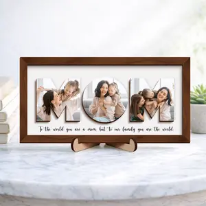 Personalized Mom Pictures Frame Gift, Photo Sign for Mom, Mother's Day Gift, Mom Custom Photo Wood Sign, Mom Gift, Grandma Gift, Gift for Her, Mothers Day Gift Ideas