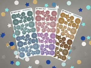 Realistic Decorative Buttons Sticker Sheet
