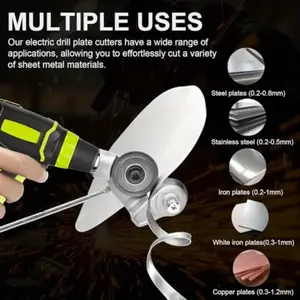 Sheet Metal Cutter Drill Attachment, Electric Drill Shears Attachment Cutter Nibbler, Metal Nibbler Drill Attachment for Cutting Iron, White Sheet, Steel, Copper, Aluminum
