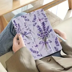 This romantic purple lavender pattern case features an adjustable stand and pen holder, and is made of foldable, non-slip TPU material. It's suitable for Samsung, iPad mini, iPad Air, iPad Pro/iPad 10th and 11th generation iPads.