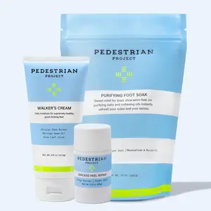 Heel-to-Toe Wellness Foot Care Bundle with Walker's Cream Daily Moisturizer, Cracked Heel Repair and Purifying Foot Soak