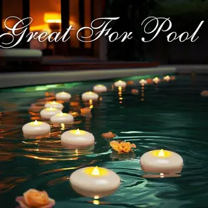3” Flameless  Floating Candles, 200 Hour White Battery Operate Waterproof Tealights for Cylinder Vases, Centerpieces at Wedding Decor, Party, Pool Led Restaurant Lamp Led Table Lamp  Lighting christmas decorations christmas lights