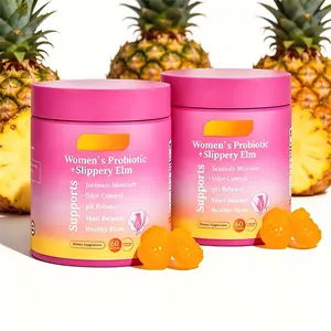 Her Juicy 2-in-1 WAP Feminine Probiotic Slippery Elm Gummies, Intimate Hydration & Odor Management Dietary Supplement for Adult Women