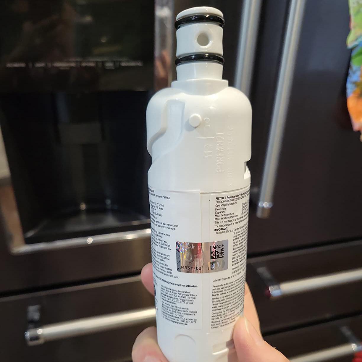 EveryDrop by Whirlpool EDR2RXD1 Refrigerator Water Filter 2,  Replacement for W10413645A, W10238154, NSF/ANSI 42 & 53 Certified, Reduces 28 Contaminants Including Lead & Pharmaceuticals – 6-Month / 200 Gallon
