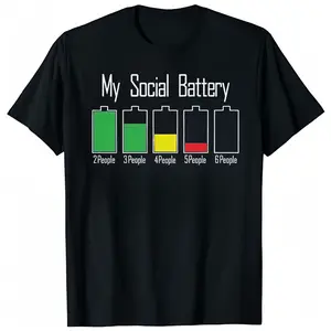 My Social Battery T-Shirt: Introverted Sarcasm Men's Apparel