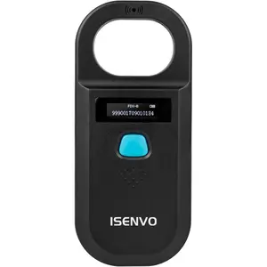 Rechargeable Pet Microchip Scanner RFID EMID Micro Chip Reader 134.2kHz 125kHz 15 Digits for Dogs Cats Pigs and Other Animals (190A)