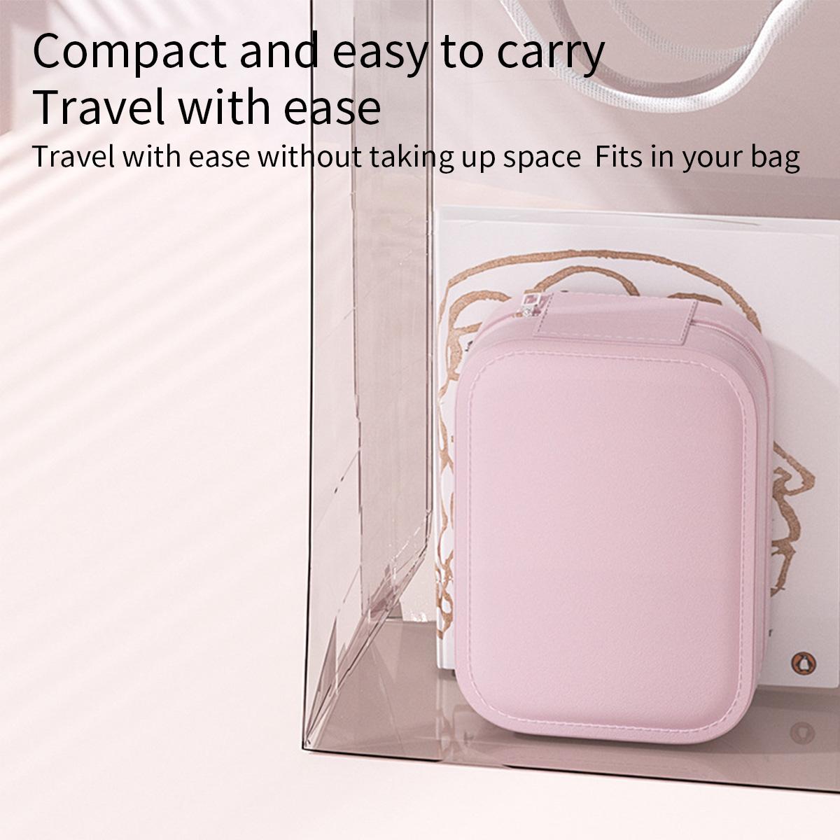 Portable Large Capacity Makeup Bag with LED Mirror, Adjustable Brightness LED Light Cosmetic Storage Containers Set, Travel Makeup Organizer