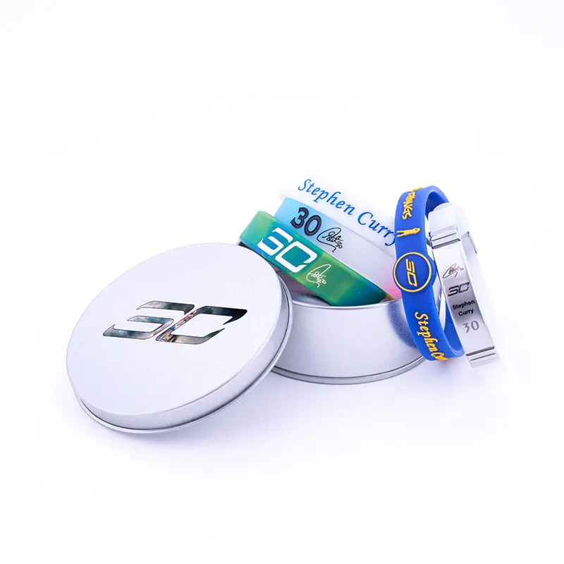 Basketball wristband set of five, Kobe, Curry, Irving, James fan silicone luminous wristbands gift box set