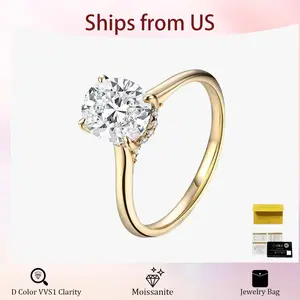 10/10 Moissanite Lab-Created 2CT-2Colors Oval Halo Ring D Color VVS1 Clarity Hypoallergenic Band for Women Wedding Engagement Birthday Gift Anniversary Prom Party Holiday Date Casual Bling Iced