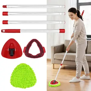 1set Spin Mop Sets with Stainless Steel Pole Base and Replacement Heads, Spin Mop Replacements, Compatible with Vileda Ocedar Easywring 1 Tank System, Efficient Deep Cleaning, Easy to Assemble, Kitchen Bathroom Cleaning Tools