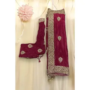 Bridal Wear Handwork Saree With Ready Blouse- Ethnic Wear for Women